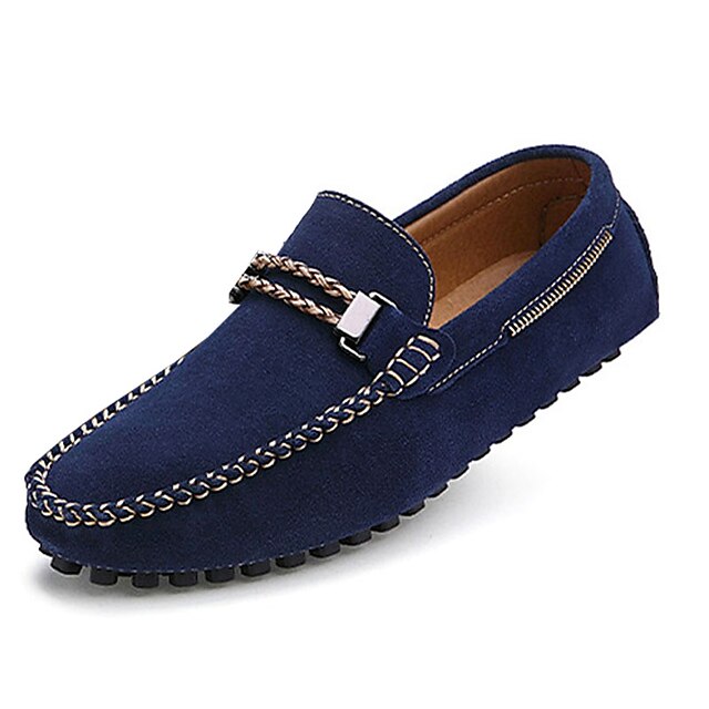  Hombre Zapatos de taco bajo y Slip-Ons Mocasín Confort Cuero Primavera Verano Casual Paseo Mocasín Confort Tacón PlanoAmarillo Azul