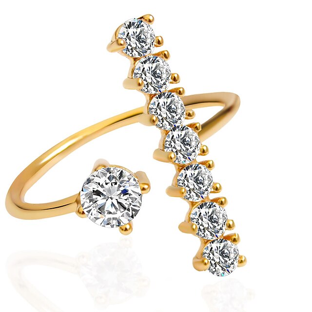  בגדי ריקוד נשים טבעת הצהרה מוזהב Gold / ורוד כסף סגסוגת אופנתי חתונה Party תכשיטים