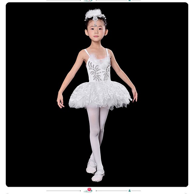  Ballet Dresses Children's Performance Spandex Lace 1 Piece Sleeveless High Dress