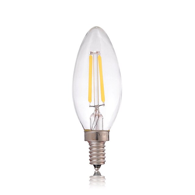  1個 2 W 180 lm E14 フィラメントタイプＬＥＤ電球 C35 2 LEDビーズ COB 調光可能 / 装飾用 温白色 / クールホワイト 220-240 V / １個 / RoHs