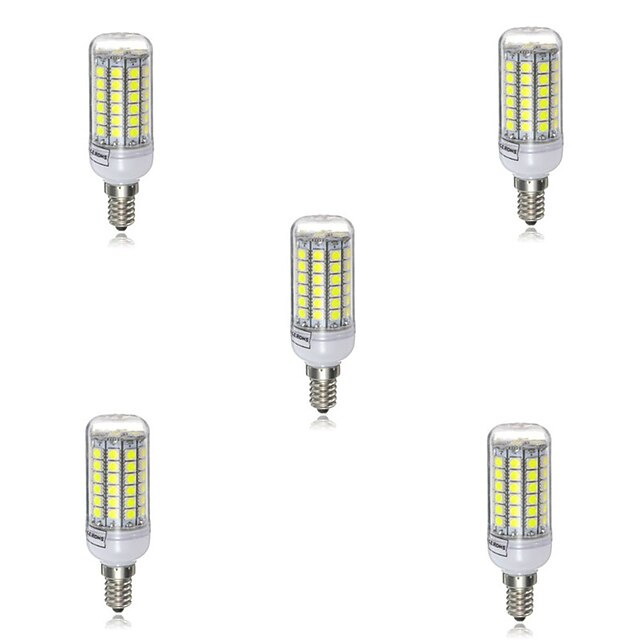  5 stuks 5 W 2700-6500 lm E14 LED-maïslampen T 69 LED-kralen SMD 5730 Decoratief Warm wit / Koel wit 220-240 V / RoHs / CCC