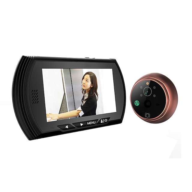  4.3 lcd espectador campainha tela colorida digital porta olho mágico câmera visualizador de gravação de vídeo porta de olho de 140 graus