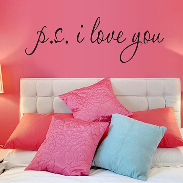  I Love You English Word Glass Wall Stickers DIY Living Room Bedroom Wall Decals