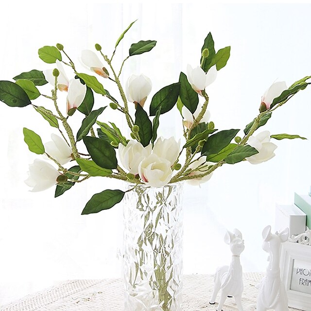  Artificial Flowers 1 Branch Modern Style Magnolia Tabletop Flower