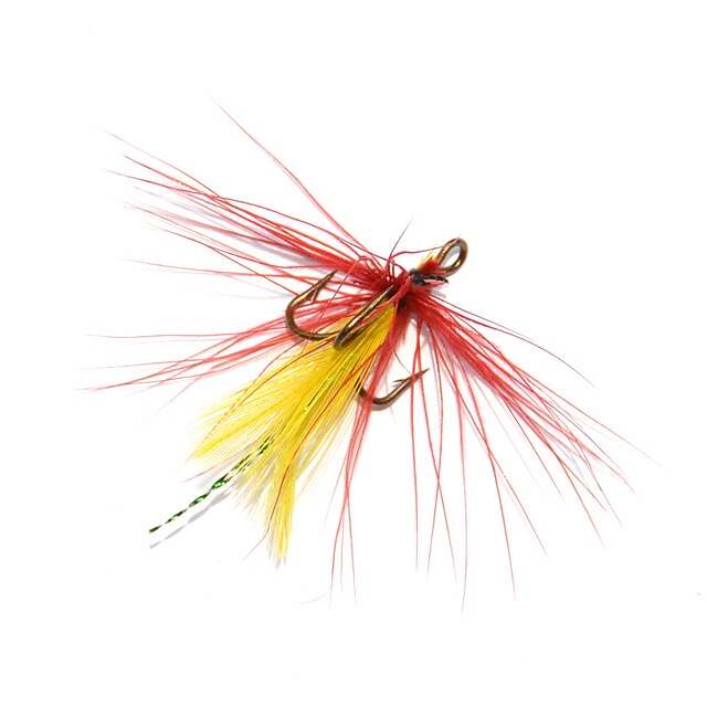  12 pcs Fluer Sluk Fluer myke jerkbaits Håndlaget Flytende Bass Ørret gjedde Søfisking Fluefisking Agn Kasting Fjær Plast Karbonstål / Ferskvannsfiskere / Lokke Fiske / Generelt fisking