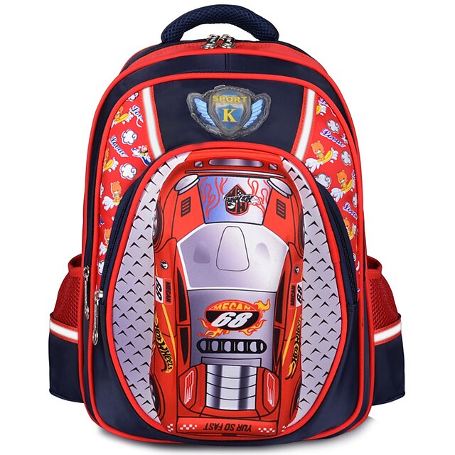  Infantil Mochila Fibra Sintética Casual Vermelho Azul