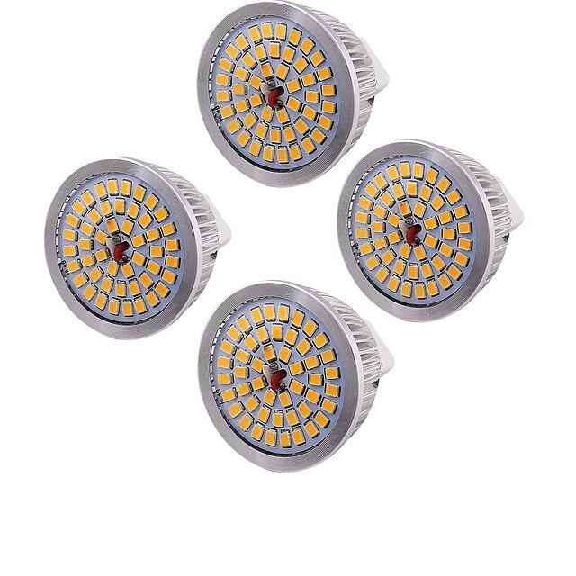  YouOKLight 6.5 W LED-spotpærer 500-550 lm GU5.3(MR16) MR16 48 LED perler SMD 2835 Dekorativ Varm hvit 12 V / 4 stk. / RoHs / CE / FCC
