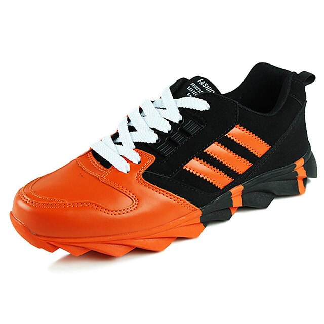  Men's Sneakers Fall Tulle Athletic Flat Heel Others Black Orange Black and White