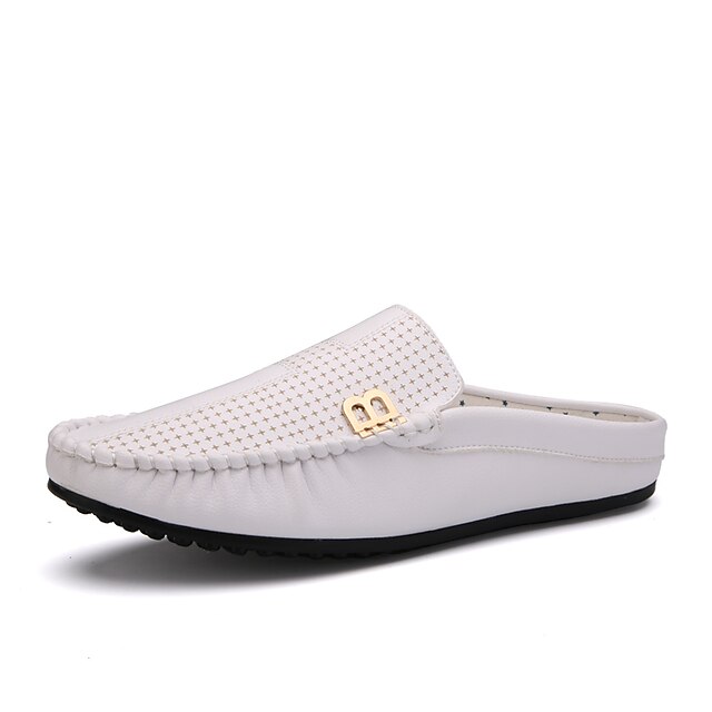  Da uomo Scarpe Finta pelle Primavera Estate Autunno Mocassini e Slip-Ons Piatto Per Matrimonio Casual Serata e festa Bianco Nero Arancione