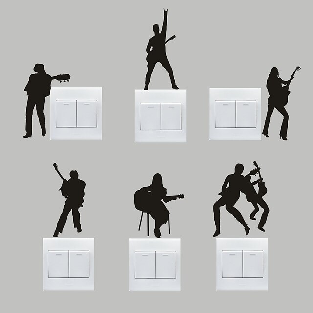  Musik Wall Stickers Fly vægklistermærker Dekorative Mur Klistermærker / Klistermærker til kontakter,PVC Materiale Kan fjernes Hjem Dekor