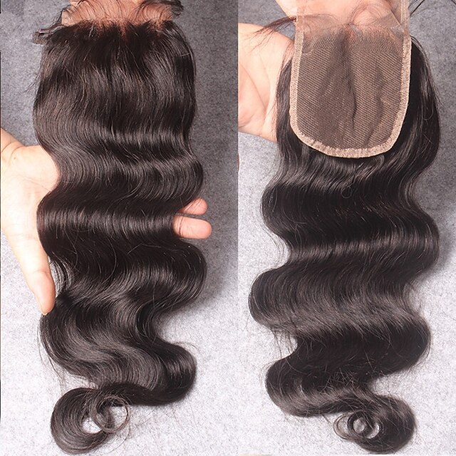  Indian Hair 100% Hand Tied Body Wave Free Part / Middle Part / 3 Part Swiss Lace Remy Human Hair / Human Hair