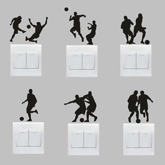  AYA™ Set of 6 DIY Creative Football Switch Stickers Wall Decor