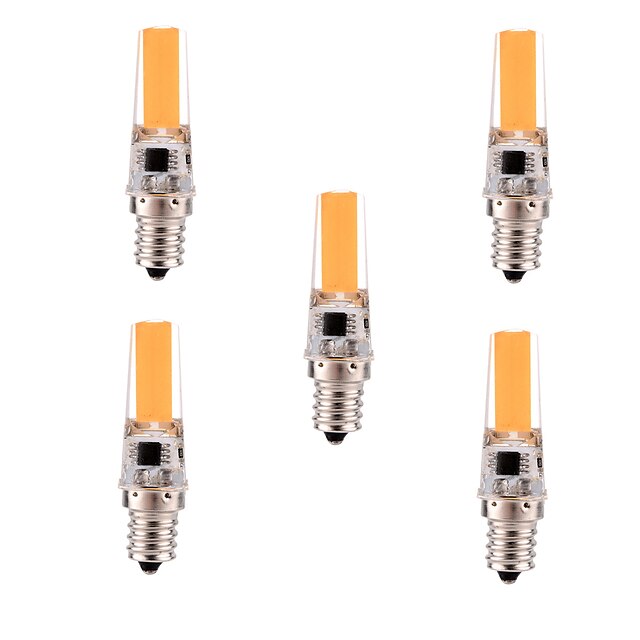  YWXLIGHT® 5pcs 5 W Becuri LED Bi-pin 400-500 lm E12 T 1 LED-uri de margele COB Intensitate Luminoasă Reglabilă Decorativ Alb Cald Alb Rece 110-130 V / 5 bc / RoHs