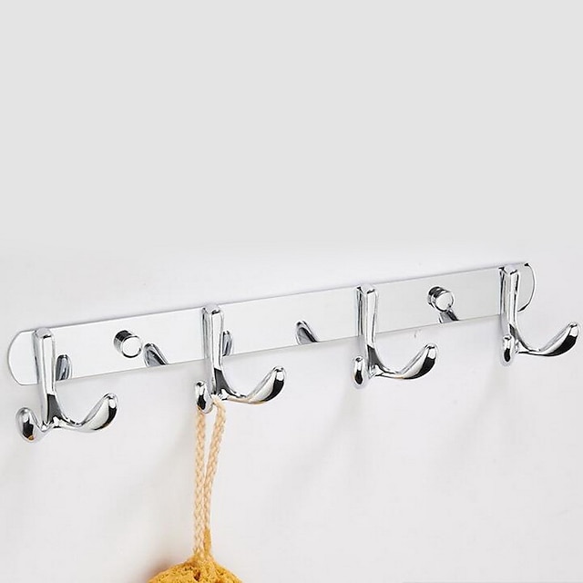  rustfritt stål sommerfugl krok, kjøkken / bad / soverom vegg installasjon, høy bærende (4 kroker)