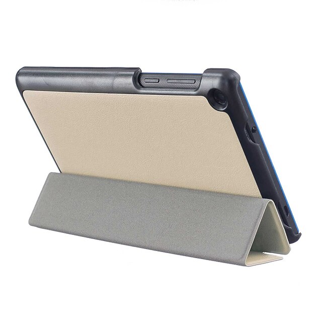  Tablet Cases Capa de Corpo Inteiro / Cases com Suporte / Auto Dormir / Despertar Côr Sólida PU Leather para