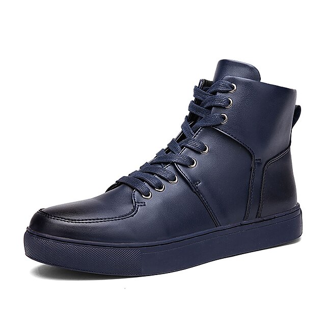  Homme Polyuréthane Printemps / Automne Confort Bottes Marche Antidérapantes Bleu / Blanche / Noir / Lacet