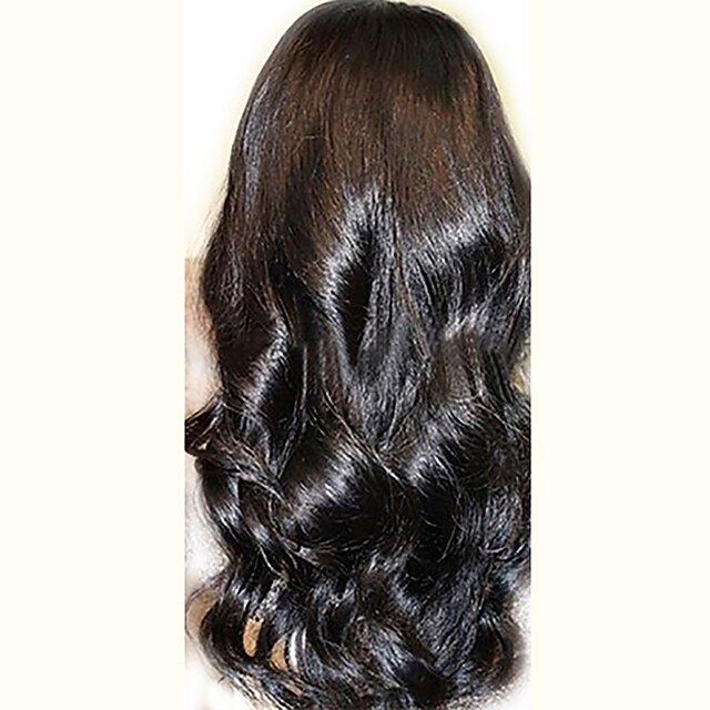  Cabelo Humano Não processado Cabelo Natural Renda Integral Sem Cola Frente de Malha Peruca estilo Cabelo Peruviano Ondulado Peruca 130% Densidade do Cabelo com o cabelo do bebê Riscas Naturais Peruca