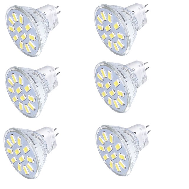  YouOKLight 6pcs Lâmpadas de Foco de LED 350 lm GU4(MR11) MR11 15 Contas LED SMD 5733 Decorativa Branco Quente Branco Frio 30/9 V / 6 pçs / RoHs / FCC