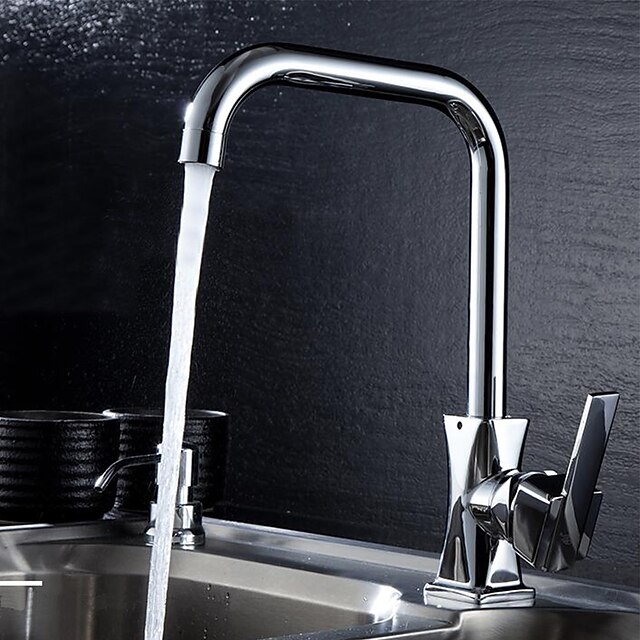  Armatur für die Küche - Einhand Ein Loch Chrom Standard Spout deckenmontiert Moderne Kitchen Taps