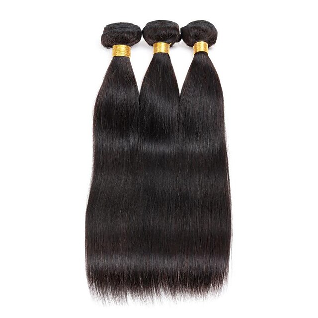  3 pakettia Brasilialainen Suora Aidot hiukset Hiukset kutoo 8-26 inch Hiukset kutoo Hiukset Extensions / 8A