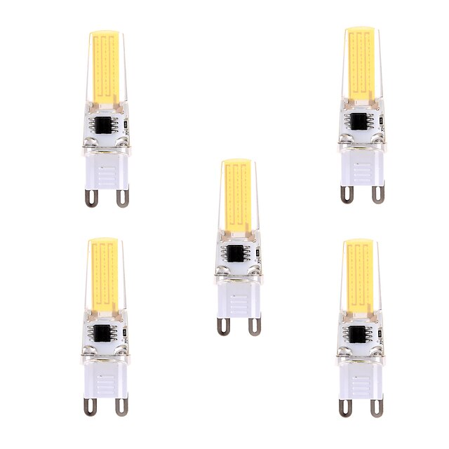  5pcs 5 W LED Bi-pin Lights 400-500 lm G9 T 1 LED Beads COB Dimmable Decorative Warm White Cold White 220-240 V 110-130 V / 5 pcs / RoHS