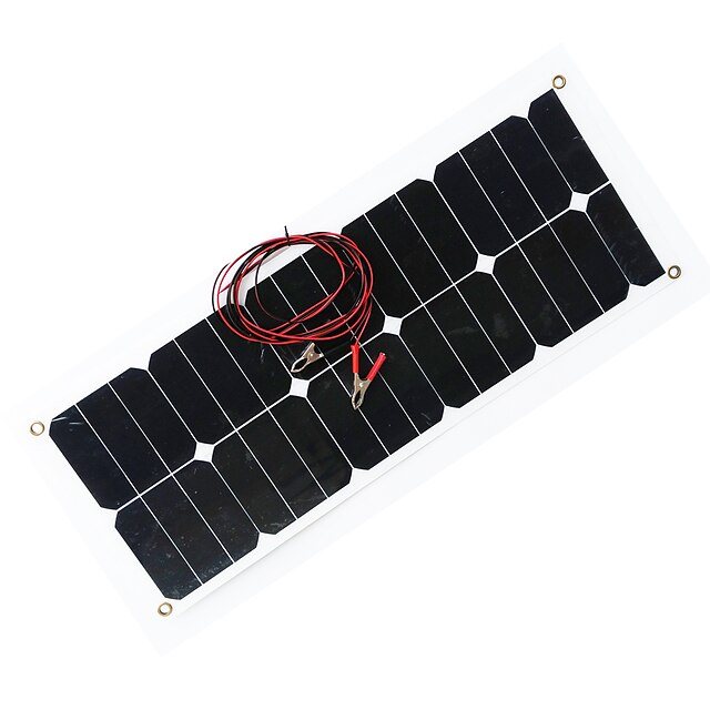  zdm® 30w de salida dc12-18v 1.6a cargador solar de batería de coche sunpower portátil panel solar cargador de goteo con enchufe de encendedor de cigarrillos, línea de clip de carga de la batería para