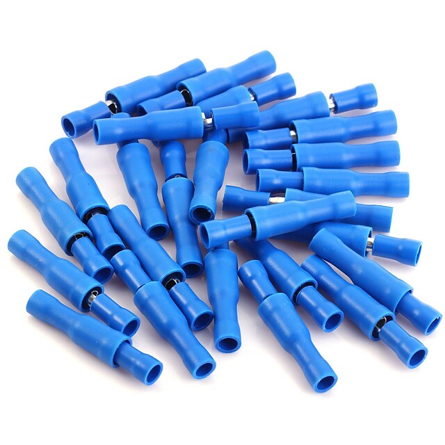  50 x blauw male female connector krimpaansluitingen bedrading