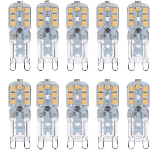  10pcs 2.5W LED Bi-pin Lights Bulbs 250lm G9 14LED Beads SMD 2835 Dimmable Landscape 30W Halogen Bulb Replacement Warm Cold White 360 Degree Beam Angle 220-240V 110-130V