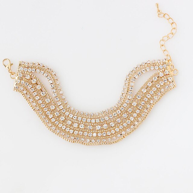  Women's Tennis Bracelet Fashion Alloy Bracelet Jewelry Golden / Silver / Gray For Wedding
