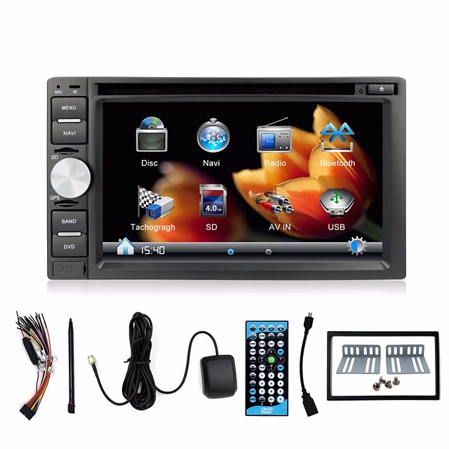  2 din 6.2 '' de DVD del coche reproductor 3D que gira UI gps navi de radio de coche universal en el tablero bt swc vídeo estéreo