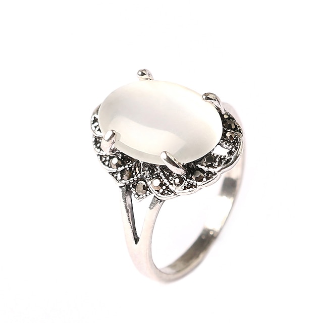  Women's Statement Ring White Opal Statement Classic Vintage Party Party / Evening Jewelry Princess / Daily / Casual