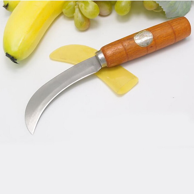  kvalitet krom stål machete banan kniv frukt kniv med trehåndtak