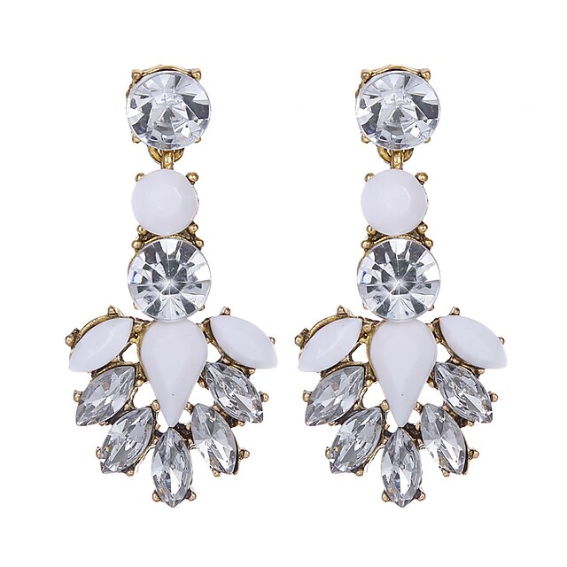  Women's Crystal Drop Earrings - Crystal, Resin Flower Fashion White For Wedding Party Daily