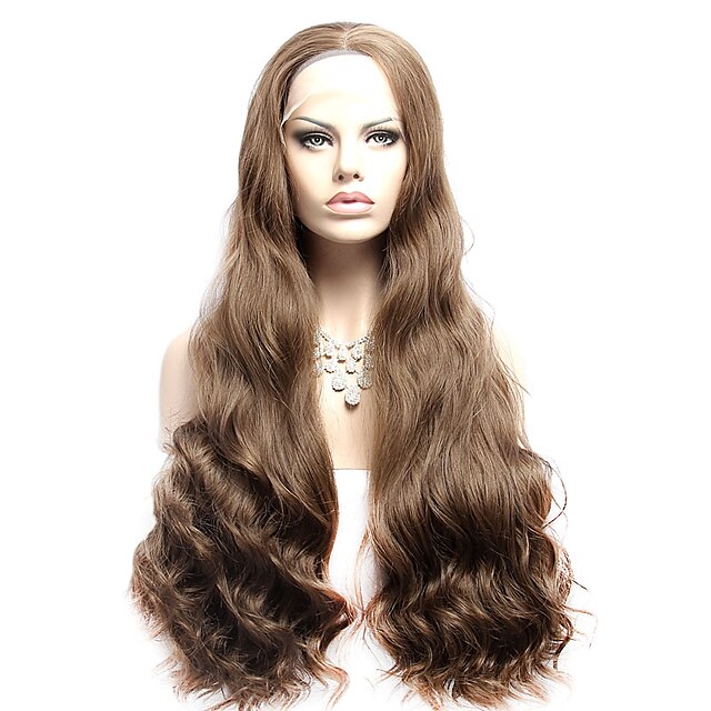  Synthetic Wig Wavy Brown Lace Front Cosplay Wig Synthetic Hair