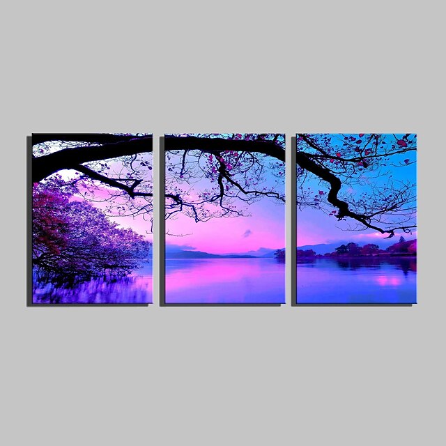  Stretched Canvas Print Landscape Three Panels Vertical Print Wall Decor Home Decoration