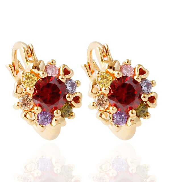  Women's Hoop Earrings Fashion Earrings Jewelry White / Red / Gold For Wedding
