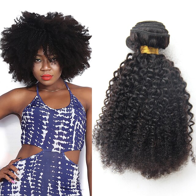  3 δεσμίδες Βραζιλιάνικη Afro Kinky Curly Αγνή Τρίχα Υφάνσεις ανθρώπινα μαλλιών 8-20 inch Υφάνσεις ανθρώπινα μαλλιών Επεκτάσεις ανθρώπινα μαλλιών / 10A / Kinky Σγουρό