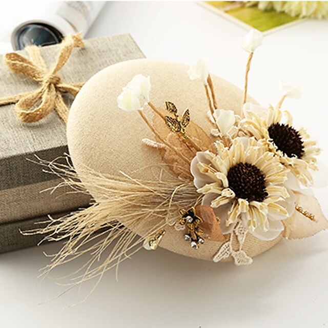  Women's Flax / Fabric Headpiece-Wedding / Special Occasion Fascinators 1 Piece Clear Round 24cm