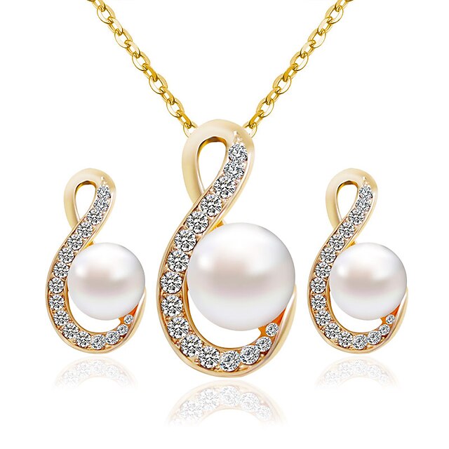 Pentru femei Seturi de bijuterii de mireasă Modă cercei Bijuterii Auriu Pentru Petrecere Nuntă