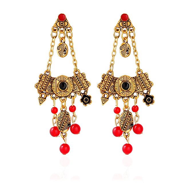  Women's Fashion Earrings Jewelry Black / Red / Blue For Wedding Party