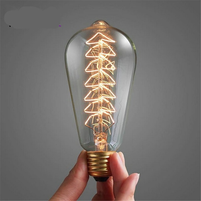  1pc 40 W E26 / E27 ST64 Warm White 2300 k Retro / Dimmable / Christmas Trees Incandescent Vintage Edison Light Bulb 220-240 V