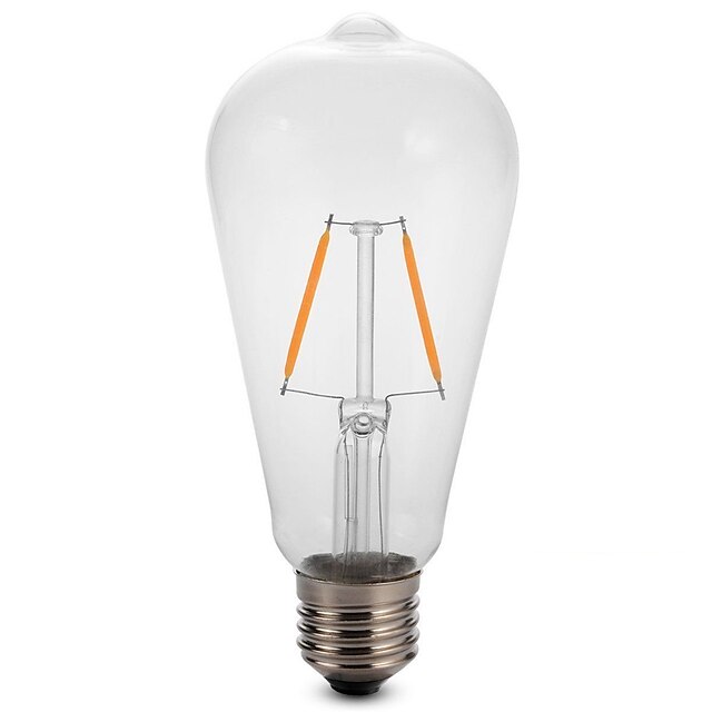 1pc 2W 180lm E26 / E27 LED Filament Bulbs ST64 2 LED Beads COB Decorative Warm White Cold White 220-240V