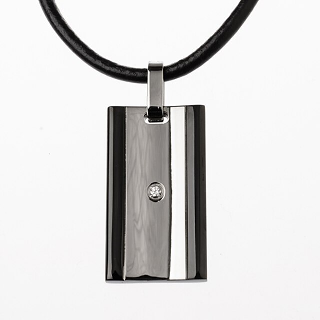  Herre Form Luksus Fest Kontor Afslappet Mode minimalistisk stil Halskædevedhæng Læder Titanium Stål Simuleret diamant Halskædevedhæng