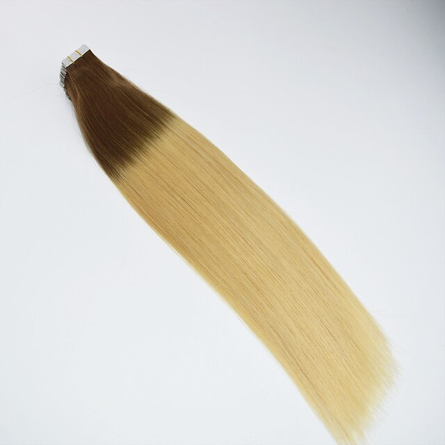  Tape In Hiuspidennykset Aidot hiukset Pakkaus Suora Ombre Hiuspidennykset