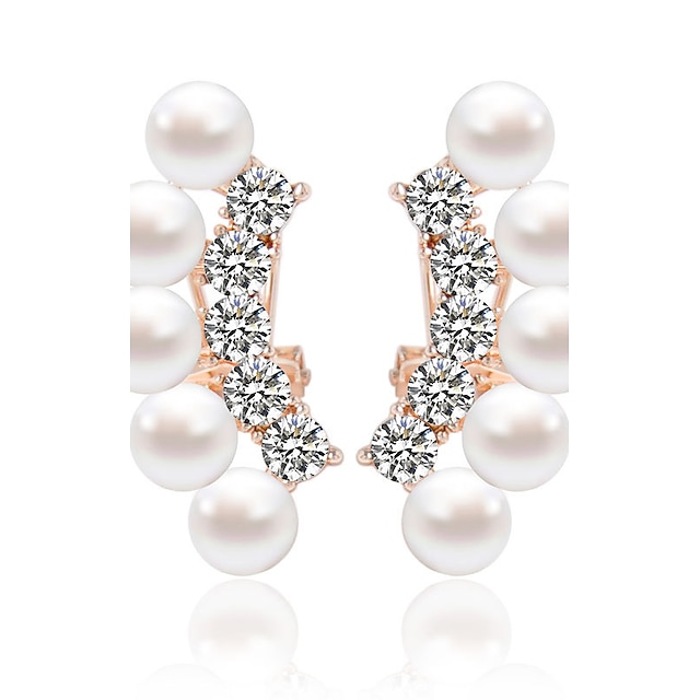  Damen Ohrstecker Tropfen-Ohrringe Modisch Künstliche Perle Ohrringe Schmuck Weiß / Silber Für Party Hochzeit Alltag Täglich 1 Stück