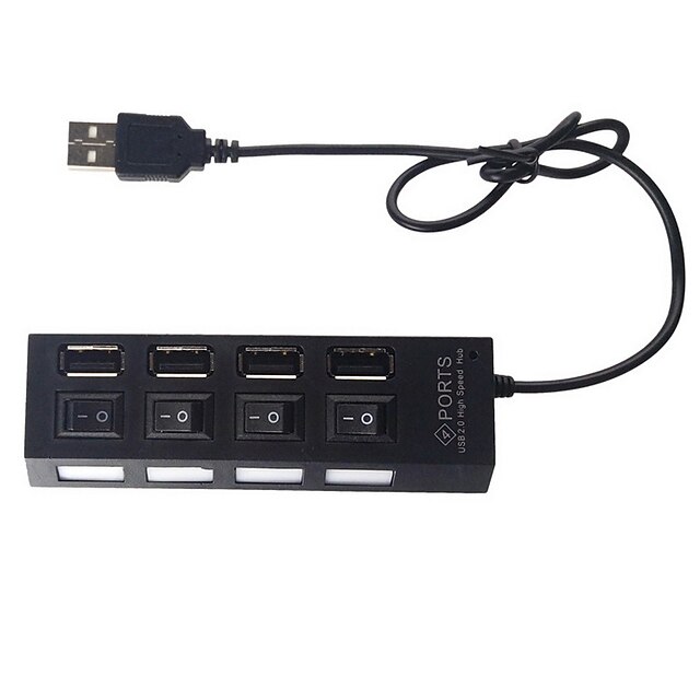  Direct independent switch illuminated four USB2.0 USB splitter USB HUB USB Hub 4 USB Ports