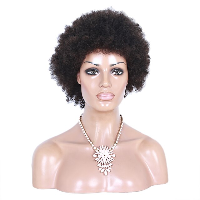  Aidot hiukset Lace Front Peruukki tyyli Brasilialainen Afro Peruukki 130% Hiusten tiheys ja vauvan hiukset Luonnollinen hiusviiva Afro-amerikkalainen peruukki 100% käsinsidottu Naisten Lyhyt