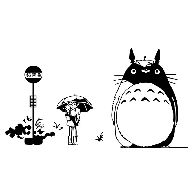  Totoro Wall Stickers Cartoon Wall Stickers Vinyl Removable Decals Films Murals Home Decor