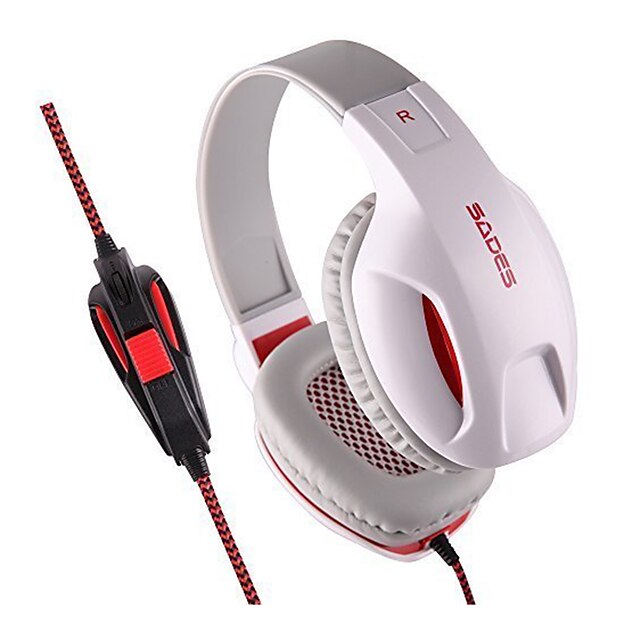  SADES SA701 Sobre o ouvido Bandana Com Fio Fones Dinâmico Plástico Games Fone de ouvido Isolamento de ruído Com Microfone Com controle de