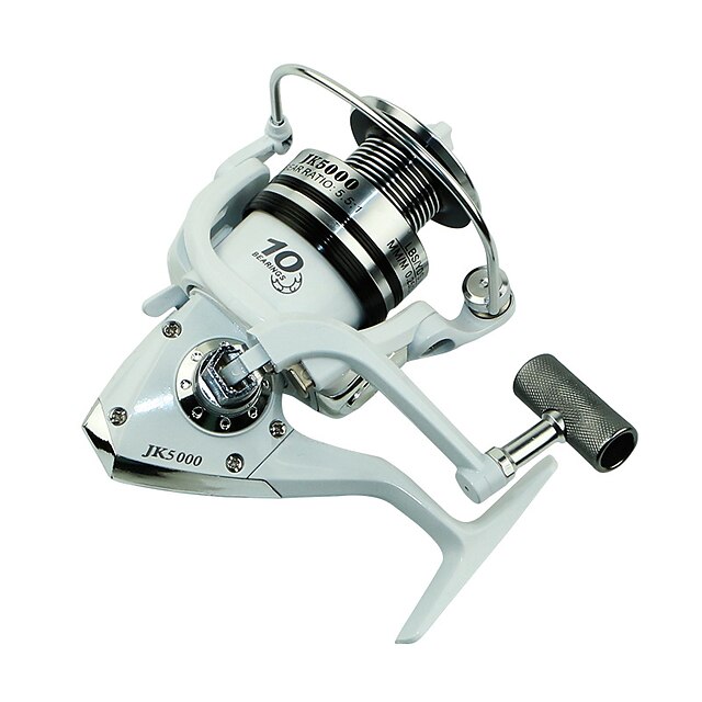  Spinning Reel 5.1/1 Gear Ratio+10 Ball Bearings Hand Orientation Exchangable Spinning / Lure Fishing - JK1000-5000
